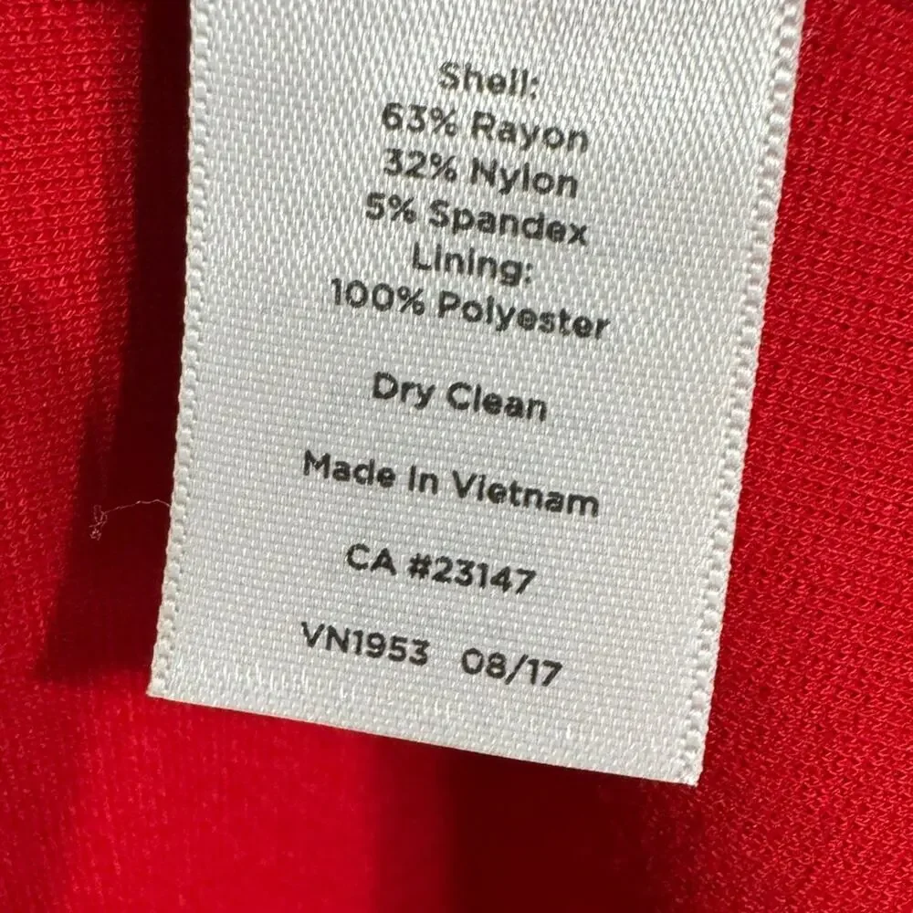 Talbots Midi Ponte Scalloped Color Block Dress Red Size 6